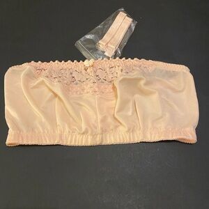 Easy Comforts StyleTM Strapless Lace Nude Bra w/Removable Straps 42 VTG Taiwan